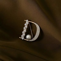 Nouvelle broche en alliage lettre D avec perle, haut de gamme, exquise et simple, fleur de poitrine, épingle de foulard anti-exposition, cadeau pour vêtements de fête