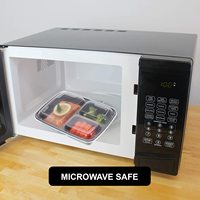 Boîte à lunch 32 oz à 2 compartiments pour la préparation de repas Récipient de stockage d'aliments à emporter en plastique avec couvercle LT 32 JT 32