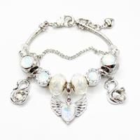 Gouden blauwe kersenbloesem kralenarmband verstelbaar bloemmotief bedel zinklegering kristal strass unisex trendy mode