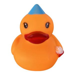 Canard en caoutchouc écologique promotionnel de 3 pouces, multicolore, avec logo personnalisé, petit jouet de bain pour bébé - Product Image 4