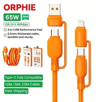 Nuevo Cable de Datos Tipo C 4 en 1 PD de 240 W al por Mayor OEM, Cable de Sincronización de Datos USB de Alta Velocidad de 480 Mbps, Cable de Carga Rápida para Teléfono Móvil y Tableta