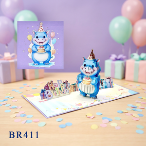 การ์ดป๊อปอัพ 3 มิติ ลายฮิปโปคริสต์มาส งานแฮนด์เมด ตกแต่งด้วยดอกไม้กระดาษ สไตล์จดหมายรัก พิมพ์ออฟเซ็ต ผลิตโดยเวียด-คราฟต์ ฮานอย สินค้าขายดี ปรับแต่งได้ - Product Image 4