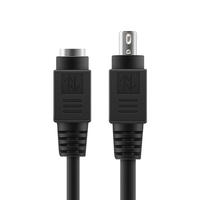Kabel Ekstensi ODM/OEM PS/2 6pin Male to Male 6 Core Kepala Bulat Mini Din Multimedia dengan Pelindung Jalinan untuk Komputer Kamera