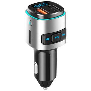 Kit voiture multifonctionnel avec émetteur FM, charge rapide QC 3.0, Bluetooth V 5.0, double port, lecteur MP3 sans fil - Product Image 1