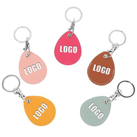 Porte-cartes-clés en cuir PU publicitaire, porte-clés personnalisé, mini-housse de protection pour cartes d'accès avec LOGO personnalisé