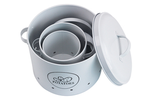 BX Kitchen Organizers, <strong>Potato</strong> Canister Set, Metal Fruit Pot Vegetable Basket Onion Garlic <strong>Containers</strong> - Product Image 3