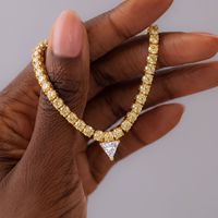 Collier tennis Gaovo Premium Macaron entièrement pavé, minimaliste, en acier inoxydable, polyvalent, pour le quotidien, bijoux de mode pour femmes