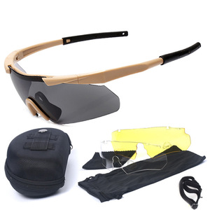 Lunettes de protection sportives avec 3 lentilles interchangeables, résistantes aux chocs, pour la chasse en plein air, le cyclisme, le paintball, unisexes - Product Image 5