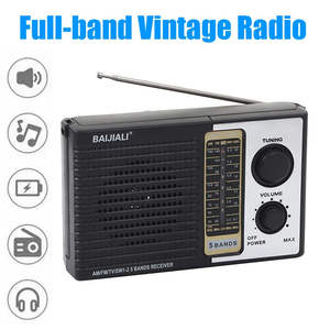 Haut-parleur radio AM FM rétro multifonctionnel Mini radio portable à bas prix Lecteur radio vintage - Product Image 4