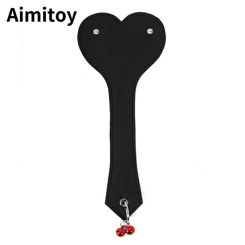 Aimitoy Fetish Bondage Spanking Paddle Heart shaped Beating Butt Flogger Leather Sex Product Whips Leather Sex Adult Toy