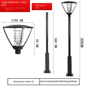 Lámpara de Jardín Exterior con Globo de Vidrio de 300 cm, Poste de Metal IP66, Bombilla LED A19, CA 220 V, Energía Solar, Sensor de Movimiento, Garantía de 10 Años - Product Image 4