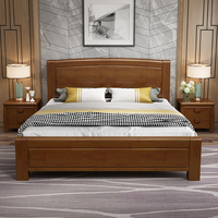 Lits en bois Lit simple Lit double Meubles de chambre à coucher Lit en bois de luxe léger chinois