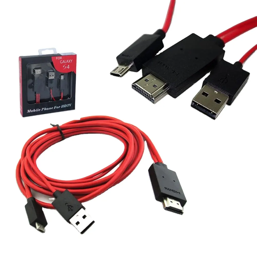 Magelei Ponsel Adaptor USB Mikro, Ponsel Adaptor USB Mikro 5 Pin/11 Pin Ke HDMI HDTV USB2.0 Ke HDTV dengan USB Mikro untuk Ponsel Android