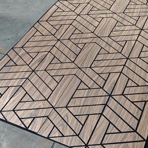 Panel Dinding Akustik Berbilah Kayu, Papan Strip Kayu Berlapis PET Hitam untuk Dekorasi Interior Modern - Product Image 5