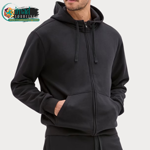 Sudadera con capucha y cremallera para hombre, corte regular, forro polar, color liso, informal, manga larga, transpirable, para otoño - Product Image 1