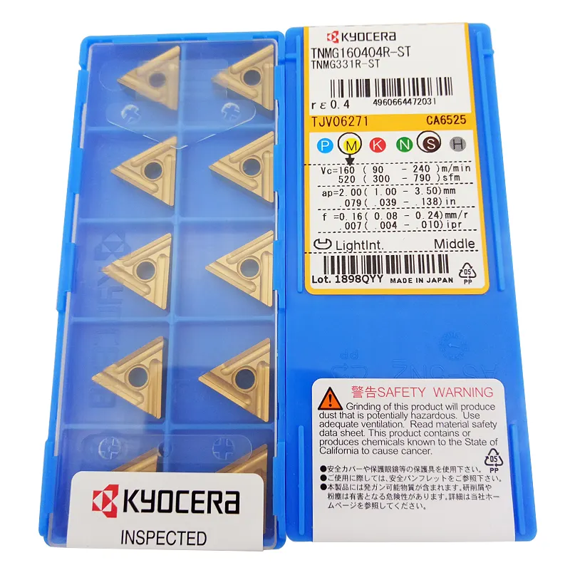 Kyoceras TNMG 160408 TNMG160404R-ST CA6525เครื่องมือเดิม TNMG1604คาร์ไบด์แทรกเครื่องมือเปลี่ยน