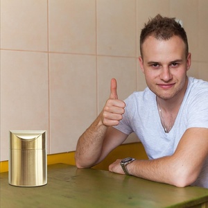 Mini thép không gỉ Thùng rác có thể với Vàng đu nắp 1.5L cho Countertop nhà bếp chất thải bin Vàng máy tính để bàn rác có thể Thùng rác Túi - Product Image 5