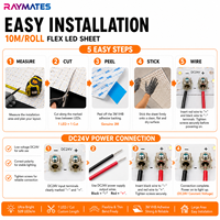 Panneau lumineux LED ultra-fin et flexible DC24V avec diffuseur de surface rétroéclairé pour rétroéclairage de comptoir en pierre d'onyx artificielle