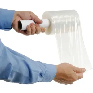 Rollo de paquete de <span class=keywords><strong>precio</strong></span> de fábrica, plástico transparente de polietileno, embalaje de Lldpe, envoltura de paleta transparente, película elástica de PE, película de envoltura retráctil - Product Image 6