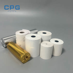 Papier thermique personnalisé du fabricant 80x80mm 48gsm faible poussière impression pleine surface surface lisse papier thermique pour scanner logistique - Product Image 1