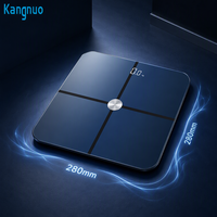 Báscula Inteligente Bluetooth de Grasa Corporal con Pantalla LCD de Vidrio Templado Azul Marino, Precisa para el Hogar, Unidades de Medición Profesionales