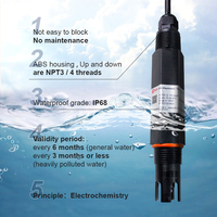 Sonde de pH RIKA 425 pour eau de mer, submersible, IP68, haute précision 0,05 pH, avec sortie RS485 4-20mA
