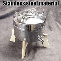 Réservoir de stockage d'eau en acier inoxydable 304 de 10 L (2,6 gallons) pour le camping en plein air avec robinet, seau pour lait, jus, boissons, vin et bière