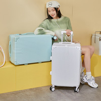 Maleta con Ruedas Silenciosas Universal Retro de Moda con Caja de Contraseña, Equipaje de Neopreno para Viajes de Negocios