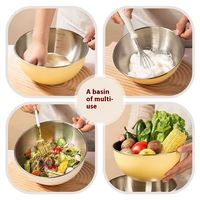 Ensemble de bols à salade en acier inoxydable de 1300 ml, 2100 ml et 2500 ml, design mignon, écologique et durable, pour une utilisation en cuisine