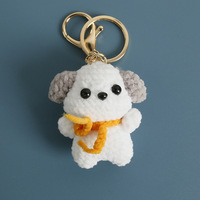 Offre Spéciale Porte-clés Ornement Chien à Grandes Oreilles en Peluche Fait Main au Crochet et Tissé en Fil, Style Dessin Animé