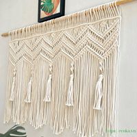 Tapisserie murale en macramé faite à la main, design moderne, 100% coton, prix bas, personnalisable, décoration d'intérieur, salon