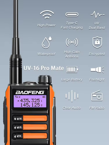 Walkie-talkie <span class=keywords><strong>Baofeng</strong></span> UV-16 Pro 2025, Resistente al Agua IP68, Potente Radio CB de Doble Banda con Alcance de 50KM - Product Image 5