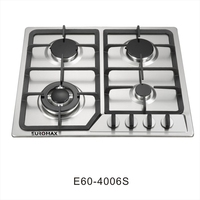Estufa de Gas Empotrada de Fábrica OEM/ODM, 4 Quemadores, Acero Inoxidable, para Gas LP/GN, para Uso Doméstico, Hoteles y Cocinas