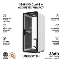 Cabine de réunion insonorisée multifonctionnelle UNIBOOTH en profilé aluminium personnalisable, installation en 30 minutes, écologique, cabines acoustiques de bureau