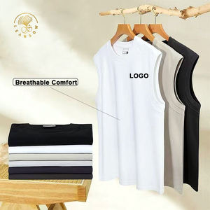 Camisetas Deportivas de Algodón para Hombre, Personalizadas con Logotipo de Fábrica, Sin Mangas, para Gimnasio, Atletismo, Running, Corte Holgado - Product Image 1