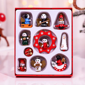 Nuevos adornos navideños de madera, juego de caja de regalo, regalos de Navidad, adornos de tren, decoraciones para árboles de Navidad - Product Image 2