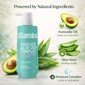 Shampooing Volumisant Anti-Chute et Anti-Pelliculaire à l'Avocat et à l'<span class=keywords><strong>Aloe</strong></span> Vera, Sans Sulfate, <span class=keywords><strong>Pur</strong></span> et Naturel, pour Cheveux Bouclés, Marque Privée - Product Image 2