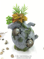 Pot de fleur créatif en résine pour la décoration de la maison, motif animal, trou d'arbre, micro-paysage, succulent