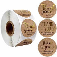 Étiquettes adhésives en papier kraft imprimées en couleur pour scellage d'enveloppes, décorations cadeaux, prix de gros