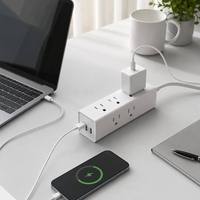 Multiprise de bureau personnalisée avec logo, 3 voies, 2 ports USB, 1 port Type C PD à charge rapide, 6 prises, protection contre les surtensions