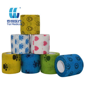 2.5CM * 4.5M Animal Cartoon Print Non-Woven Auto-Adhésif <span class=keywords><strong>Bandage</strong></span> Cohésif Sangle Doigt <span class=keywords><strong>Bandage</strong></span> - Product Image 1