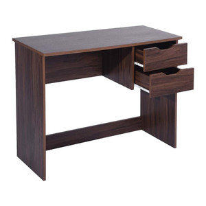 Escritorio de <span class=keywords><strong>estudio</strong></span> para oficina en casa, mueble de almacenamiento marrón con 2 cajones para habitaciones pequeñas - Product Image 4