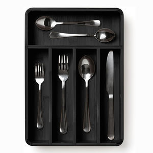Organizer <span class=keywords><strong>per</strong></span> utensili di bambù <span class=keywords><strong>per</strong></span> cassetti della cucina utensili da cucina vassoio regolabile posate porta posate gadget divisore di stoccaggio - Product Image 1