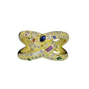 Geometric Cross Design <b>Adjustable</b> <b>Ring</b> Creative Open Band Finger <b>Ring</b> for Women - Product Image 6