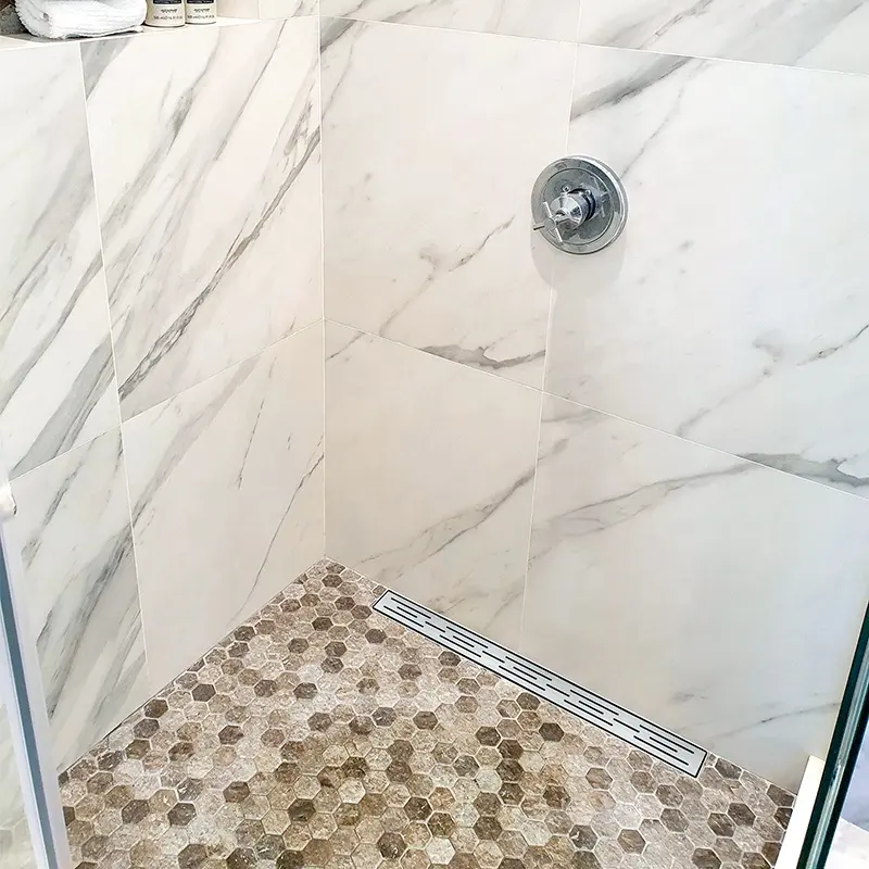 60CM Removable Drain Grate Stainless Steel Anti Odor Bathroom Linear Shower Floor Drain Waste