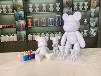 Vente en gros DIY fait à la main ornement d'ours fluide créatif animal résine artisanat motif embryon ornement d'ours fluide pour la décoration intérieure