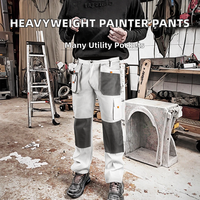 Pantalones de Trabajo de Sarga de Poliéster de Alta Resistencia en Oferta, Pantalones de Pintor con Longitud Personalizada, Múltiples Bolsillos Utilitarios, Impresión UV