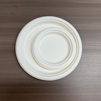 Assiettes jetables personnalisables en bagasse de canne à sucre biodégradable et écologiques – 6, 7, 9, 10, 12 pouces – Vaisselle et assiettes jetables