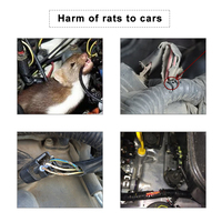 Repelente ultrasónico de ratones para coche, control de roedores eléctrico sin aroma, forma rectangular de plástico, para uso en coche.