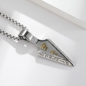 <span class=keywords><strong>Collier</strong></span> tendance en acier inoxydable hypoallergénique avec pendentif œil d'Horus, Ankh, pointe de lance, style japonais unique et original, pendentif <span class=keywords><strong>Kunai</strong></span> - Product Image 5